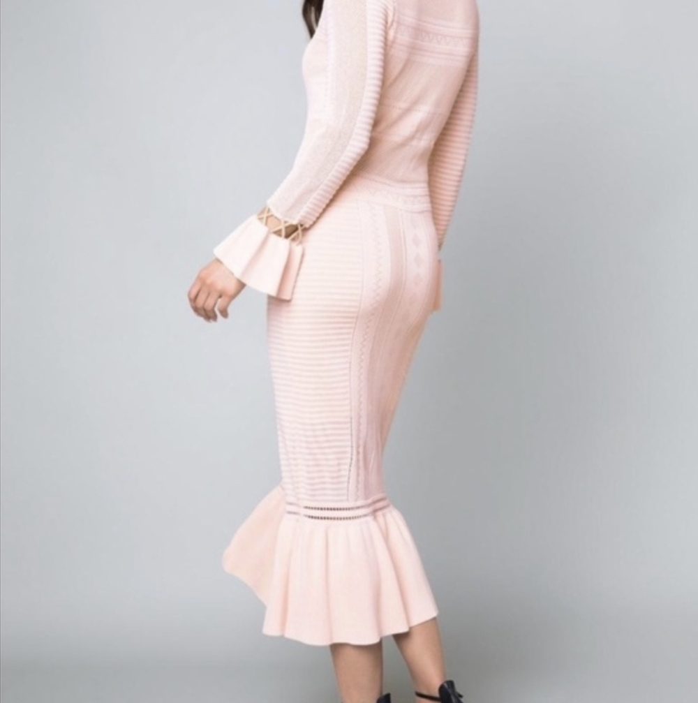 bebe Soft Pink Dreess with Ruffle Hem